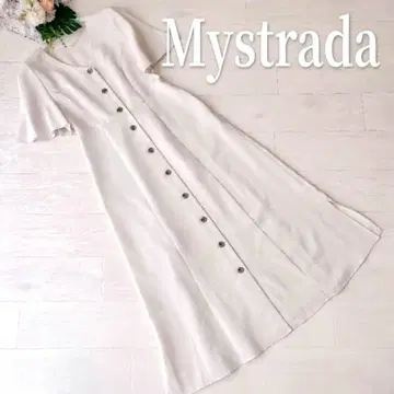 Mystrada 가운 원피스 반팔 셔츠 원피스 마이 스트라다