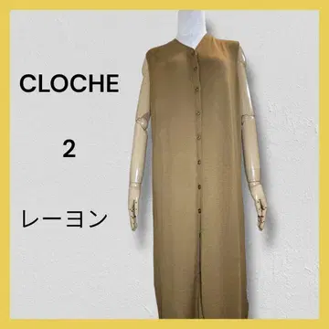 크로셰 CLOCHE 레이온 M 카멜 슬리브리스 니트 원피스