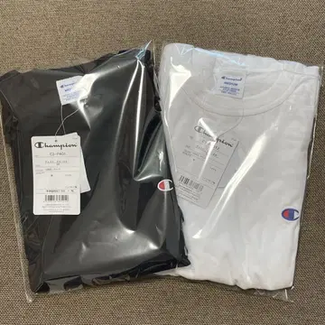 Champion 챔피온 긴팔 티셔츠 화이트 블랙 M 사이즈