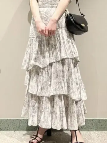 snidel 볼륨 티어드 스커트 LGRY 0