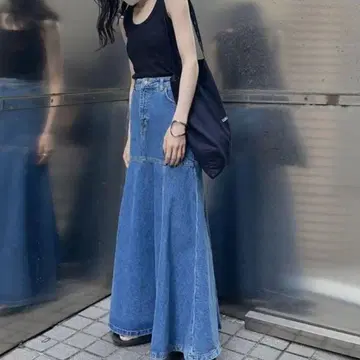 ZARA 미디 스커트 데님 머메이드 롱 스커트