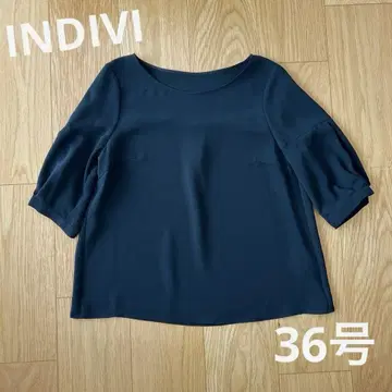 인디비 블라우스 5부 소매 네이비 36호