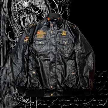 U.S.ARMY 밀리터리 자수 그런지 y2k 5XL 가죽 자켓