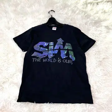 SiM 시무 티셔츠 블랙 로고 S 우주 갤럭시 밴딩 페스티벌