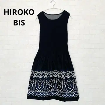 새상품급 HIROKO BIS 히로코비스 원피스 자수 셔링 플레어