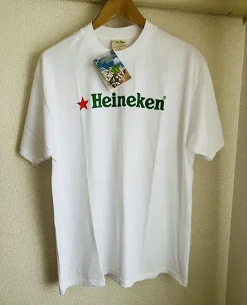 새상품 Heineken 로고 티셔츠 화이트 빈티지 택 포함