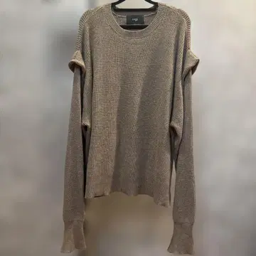 SHEER 브라운 리브 니트