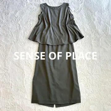 SENSE OF PLACE 셋업 슬리브리스 M 사이즈 카키
