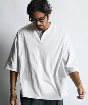 DUFFER 2층 구조 수분 흡수 속건성 헨리넥 티셔츠 2XL 화이트