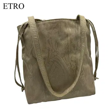 ETRO 에트로 페이즐리 무늬 핸드백 로고 플레이트 복조리 숄더백