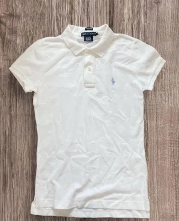 랄프 로렌 폴로 셔츠 화이트 블루 포니 S