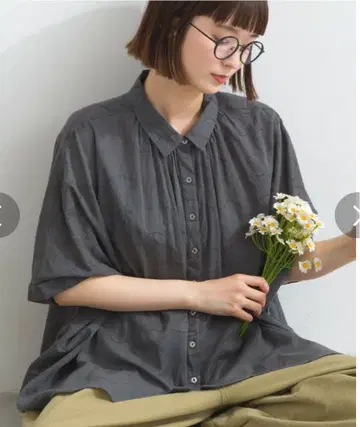 lupilien 루피리안 도트 자카드 개더 블라우스 인도 면