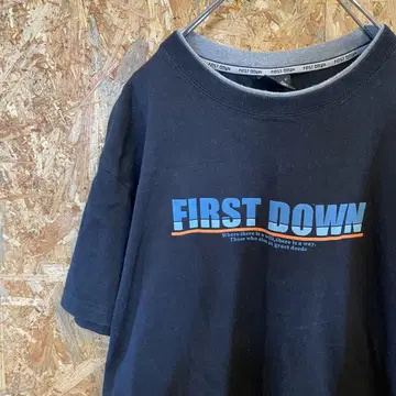 AE8441 FIRST DOWN 반팔 티셔츠 블랙 남성용 2L 포스