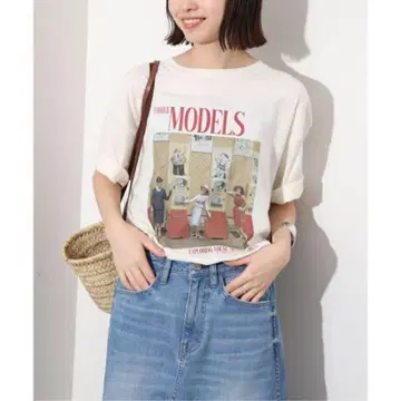SLOBE IENA 슬로브 이에나 LIFE 포토 루즈 티 화이트