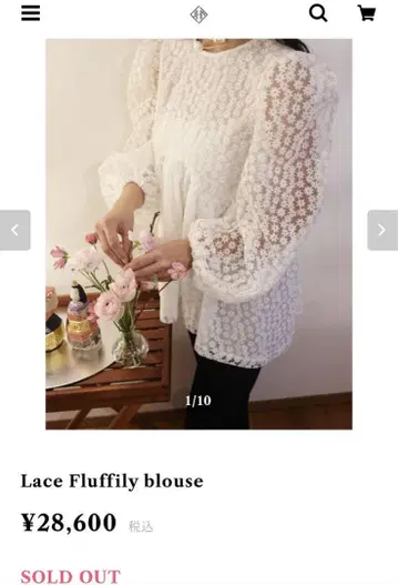 JNHearts 레이스 블라우스 Lace Fluffily blouse