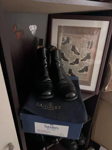 Sanders 블랙 사이드 고어 부츠
