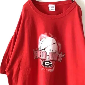 RED OUT 조지아 BULLDOGS 티셔츠 XL 레드 빨간색 구제 의류