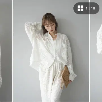 루미에 인도산 코튼 레이스 루즈 셔츠 화이트