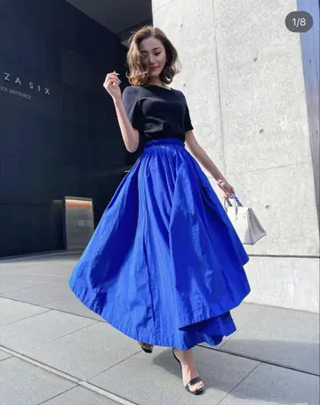 sheller 셰리에 볼륨 비대칭 스커트