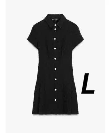 완판템 ZARA 플리츠 텍스처 원단 원피스 L 사이즈