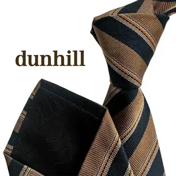 던힐 dunhill 스트라이프 레지멘탈 넥타이 브라운 블랙