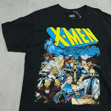 X-MEN 마블 아메리칸 코믹스 반팔 티셔츠 구제 의류 블랙 검정 M