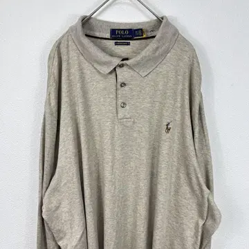 미국 구제 의류 Ralph Lauren 랄프 로렌 긴팔 피케 셔츠 베이지