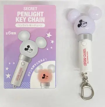 디즈니 스토어 펜라이트 키체인 시크릿 키체인 미키 (빨간색)