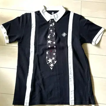 V12 블랙 셔츠 M 사이즈 별 패턴 넥타이 포함