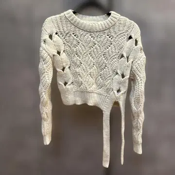 자라 아이보리 크롭 니트 XS