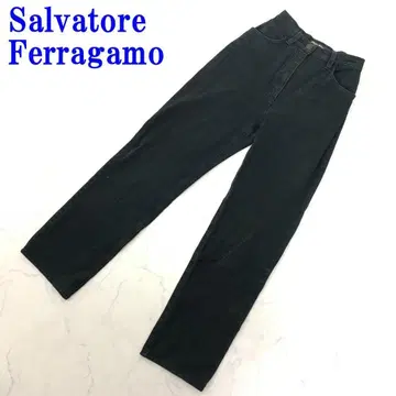 살바토레 페라가모 블랙 데님 코튼 US4 C2558