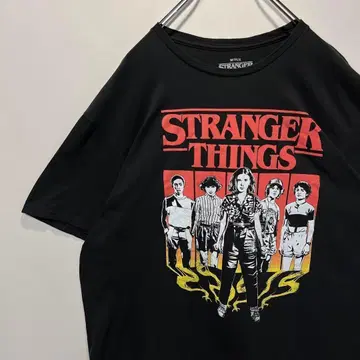 기묘한 이야기 티셔츠 블랙 XL 사이즈 구제 의류 SF 호러 T