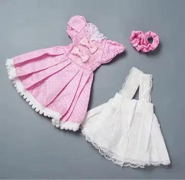 네오 브라이스 30cm 아웃핏 핑크 드레스와 화이트 에이프런 세트