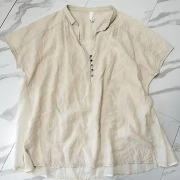 KELEN 시어 실크 혼방 린넨 블라우스 오버 사이즈 M