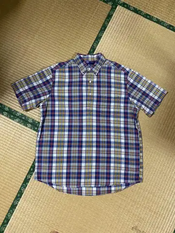 Ralph Lauren 체크 무늬 반팔 풀오버 버튼 다운 셔츠 M
