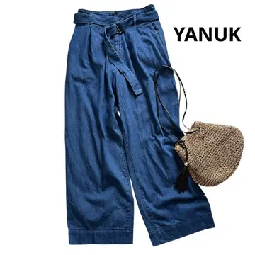 YANUK 야누크 새상품급 허리 벨트 루즈 와이드 팬츠 S