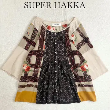 SUPER HAKKA 슈퍼 하카 꽃무늬 레이스 셔츠 블라우스 F 일본제