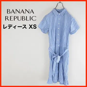 BANANA REPUBLIC 스트라이프 반팔 셔츠 원피스 XS