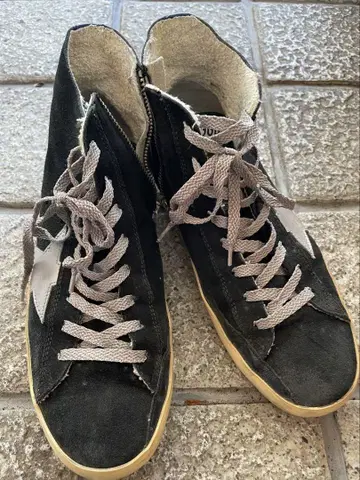 GOLDEN GOOSE Francy USED 가공 스웨이드 하이컷 39