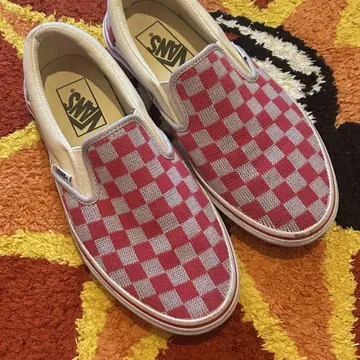 Vans 오프 더 월 슬립온 핑크 퍼플 체크