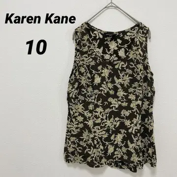 Karen Kane 카렌 케인 [10] 슬리브리스 탑 꽃무늬 블랙