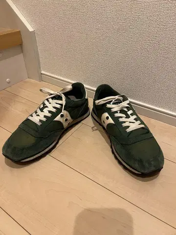 Saucony 그린 스웨이드 스니커즈