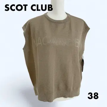 SCOT CLUB 스콧 클럽 슬리브리스 라메 로고 니트