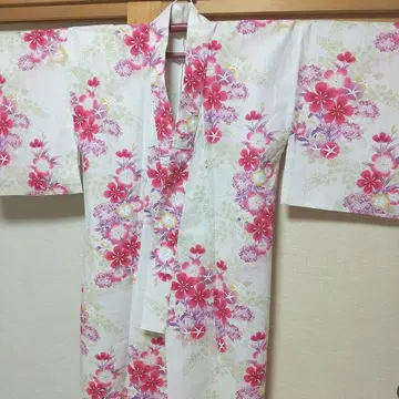 꽃무늬 유카타 *면 홍매화 *미사용