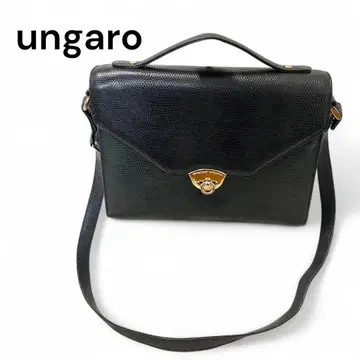 ungaro 웅가로 핸드백 가방 블랙 로고 포멀