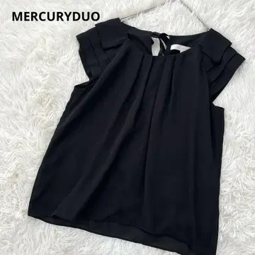머큐리 듀오 보타이 블라우스 프릴 소매 드레이프감 백 리본 블랙