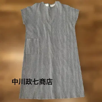 나카가와 마사시치 상점 체크 무늬 반팔 무릎 기장 원피스