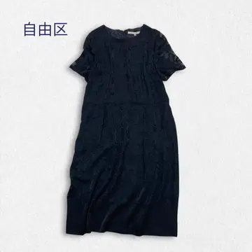 자유구 오팔 플라워 원피스 반팔 블랙 42 포멀 캐주얼