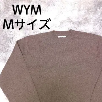 WYM 윔 니트 스웨터 무지 브라운 M 사이즈 남성용