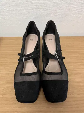 ZARA 자라 메쉬 펌프스 스웨이드 절개 발레 슈즈